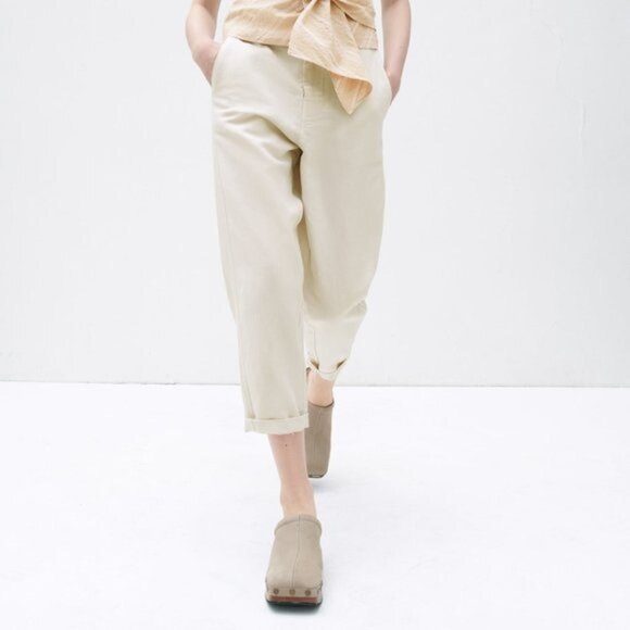 Cream Zara Linen Blend Pants (NWT) - Picture 2 of 10